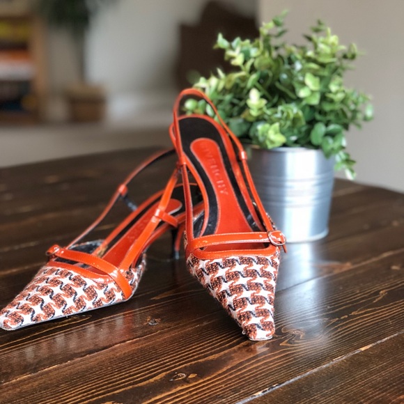 Givenchy Shoes - Vintage Givenchy Tweed Slingback Kitten Heels, Sz8